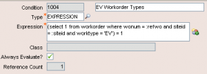 Conditional Expression - EV WorkTypes
